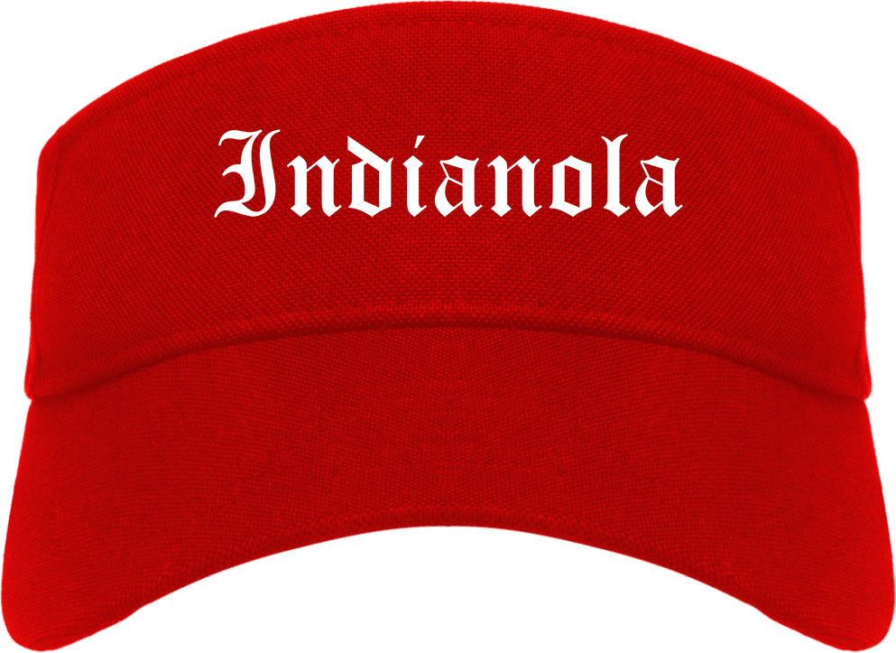 Indianola Iowa IA Old English Mens Visor Cap Hat Red