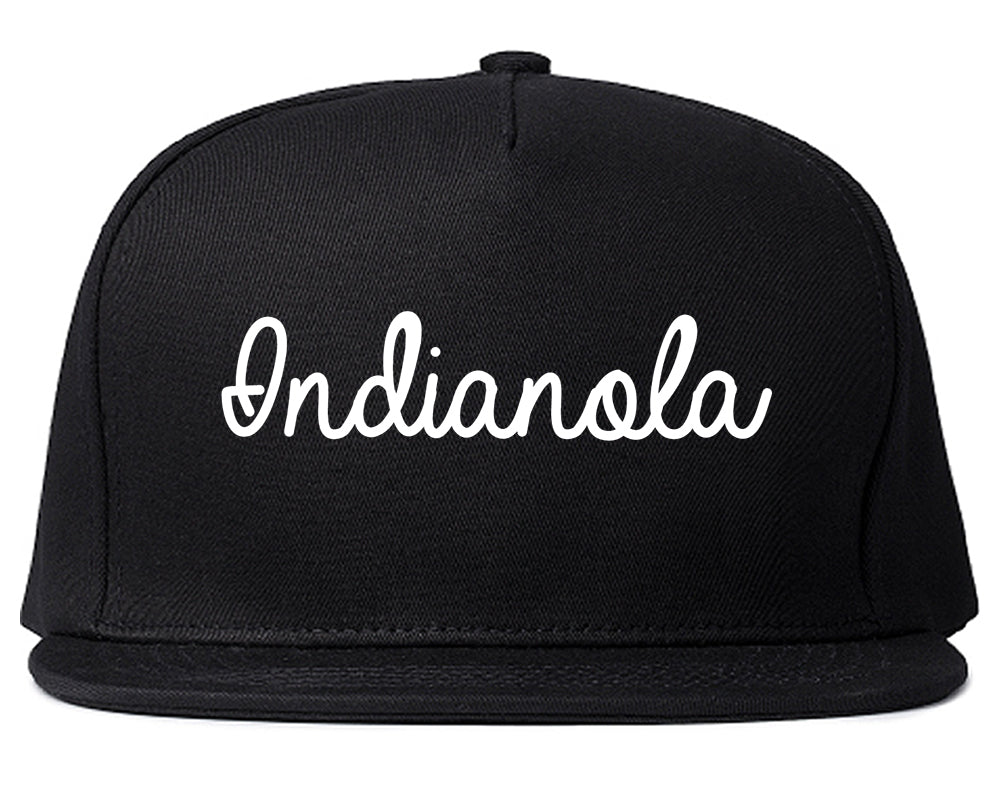 Indianola Mississippi MS Script Mens Snapback Hat Black