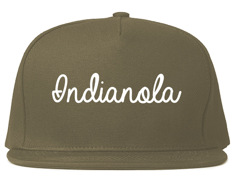 Indianola Mississippi MS Script Mens Snapback Hat Grey
