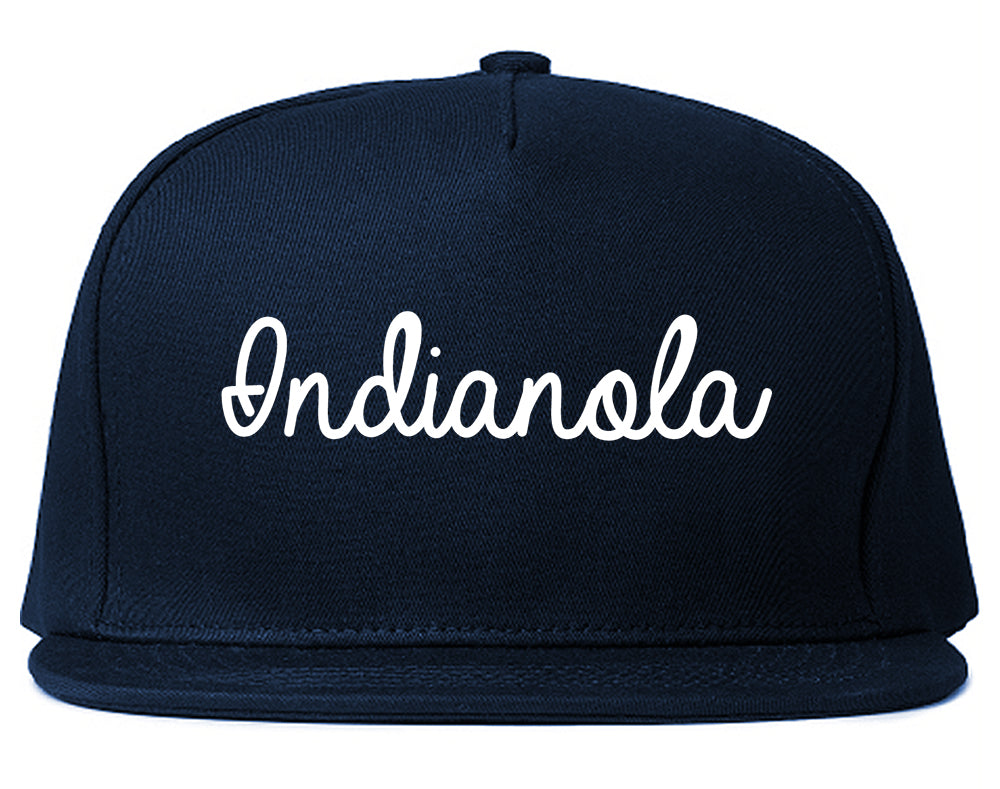Indianola Mississippi MS Script Mens Snapback Hat Navy Blue