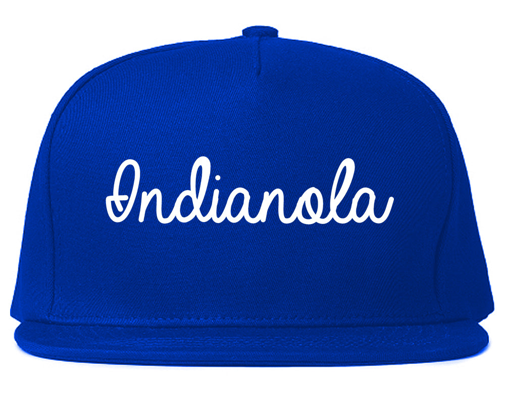 Indianola Mississippi MS Script Mens Snapback Hat Royal Blue