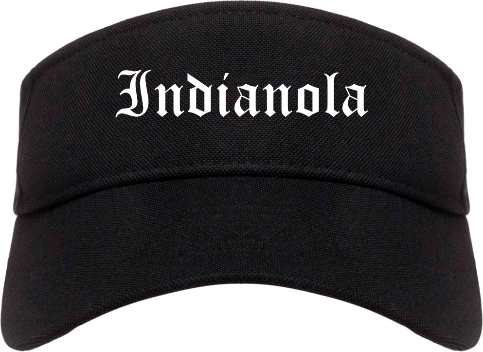 Indianola Mississippi MS Old English Mens Visor Cap Hat Black