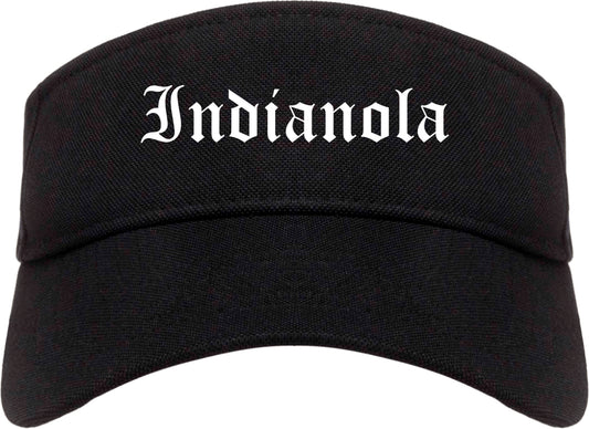 Indianola Mississippi MS Old English Mens Visor Cap Hat Black