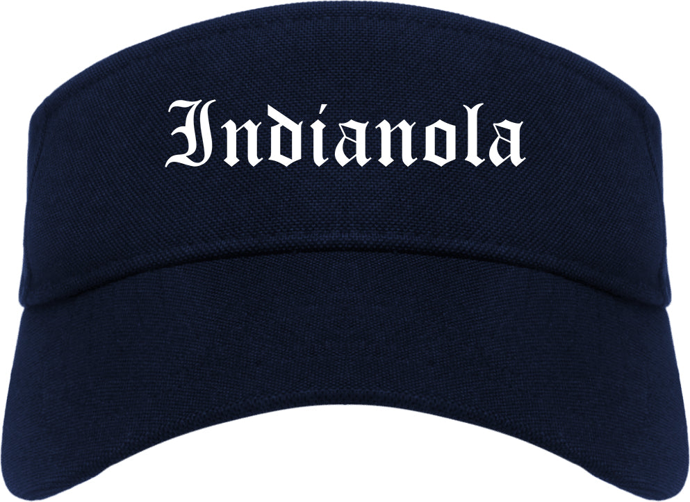 Indianola Mississippi MS Old English Mens Visor Cap Hat Navy Blue