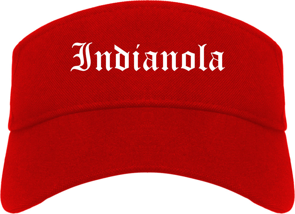 Indianola Mississippi MS Old English Mens Visor Cap Hat Red