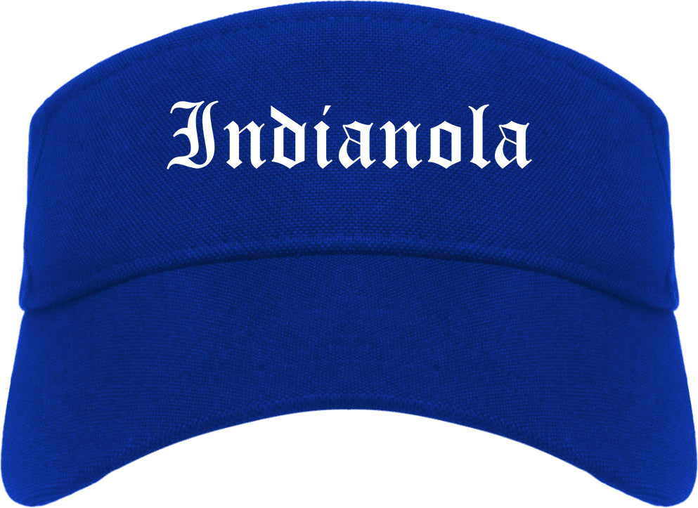 Indianola Mississippi MS Old English Mens Visor Cap Hat Royal Blue