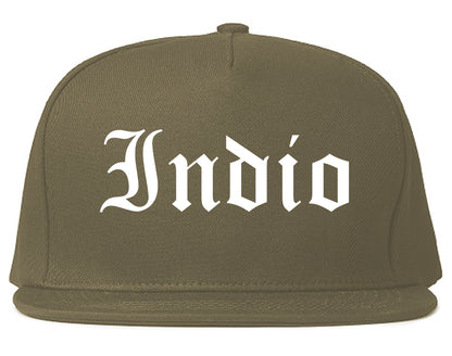 Indio California CA Old English Mens Snapback Hat Grey