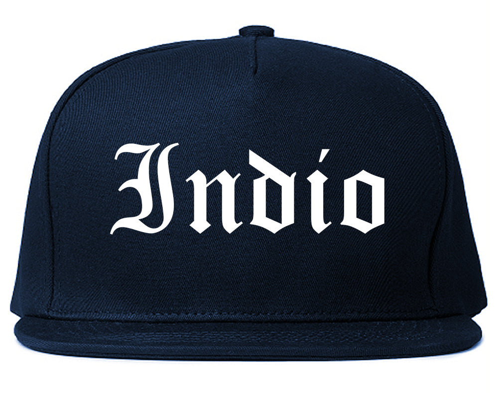 Indio California CA Old English Mens Snapback Hat Navy Blue