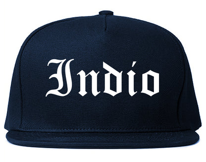Indio California CA Old English Mens Snapback Hat Navy Blue