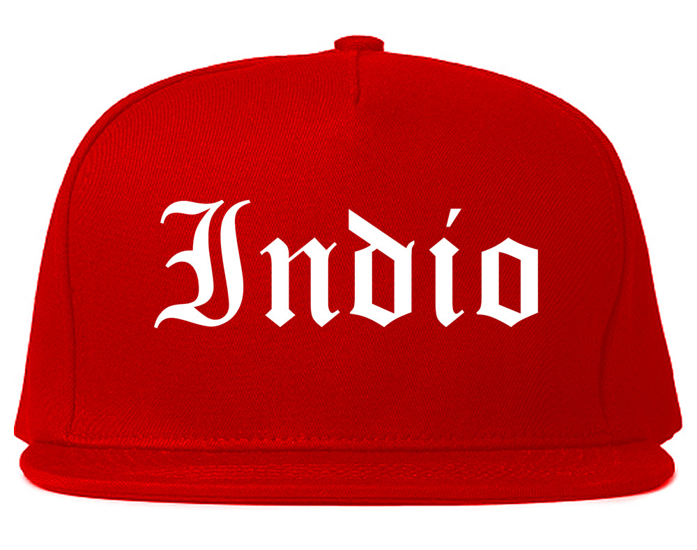 Indio California CA Old English Mens Snapback Hat Red