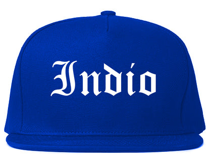 Indio California CA Old English Mens Snapback Hat Royal Blue