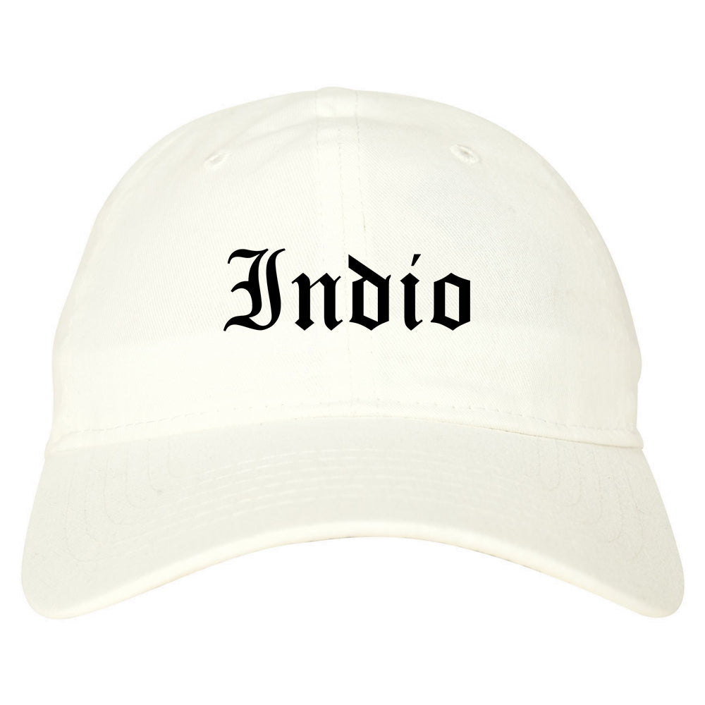 Indio California CA Old English Mens Dad Hat Baseball Cap White