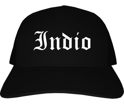 Indio California CA Old English Mens Trucker Hat Cap Black