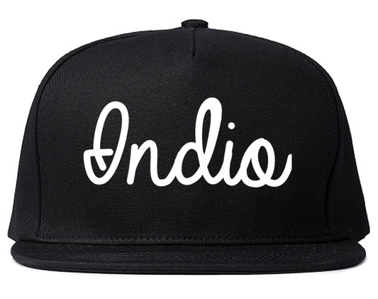 Indio California CA Script Mens Snapback Hat Black