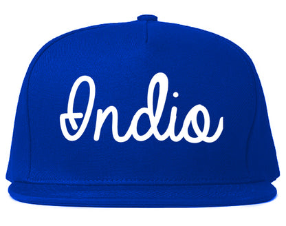 Indio California CA Script Mens Snapback Hat Royal Blue