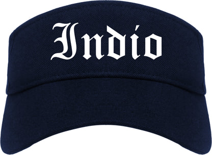 Indio California CA Old English Mens Visor Cap Hat Navy Blue