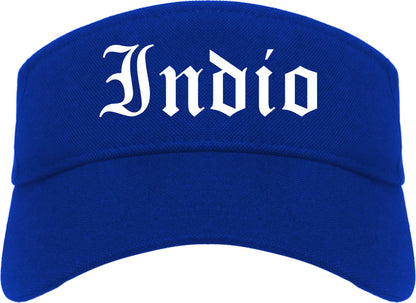Indio California CA Old English Mens Visor Cap Hat Royal Blue