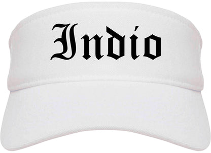 Indio California CA Old English Mens Visor Cap Hat White
