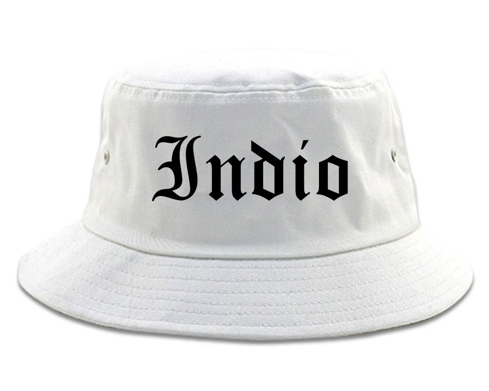 Indio California CA Old English Mens Bucket Hat White