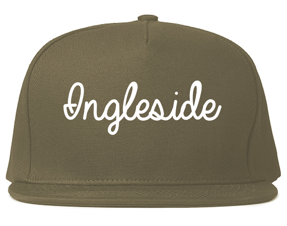 Ingleside Texas TX Script Mens Snapback Hat Grey