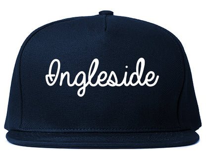 Ingleside Texas TX Script Mens Snapback Hat Navy Blue