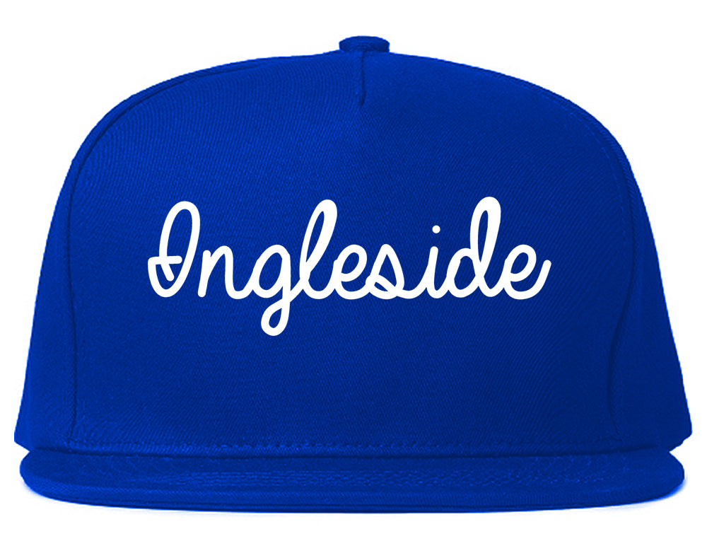 Ingleside Texas TX Script Mens Snapback Hat Royal Blue