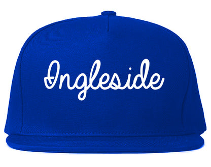 Ingleside Texas TX Script Mens Snapback Hat Royal Blue