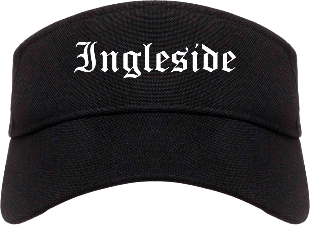 Ingleside Texas TX Old English Mens Visor Cap Hat Black