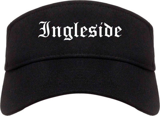 Ingleside Texas TX Old English Mens Visor Cap Hat Black