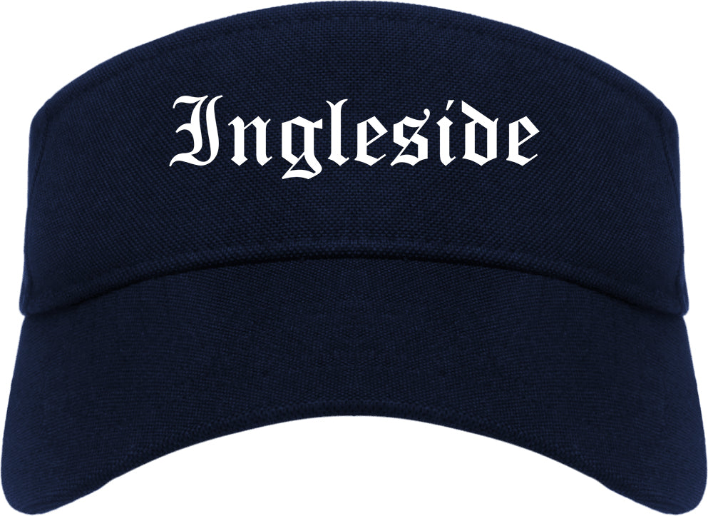 Ingleside Texas TX Old English Mens Visor Cap Hat Navy Blue