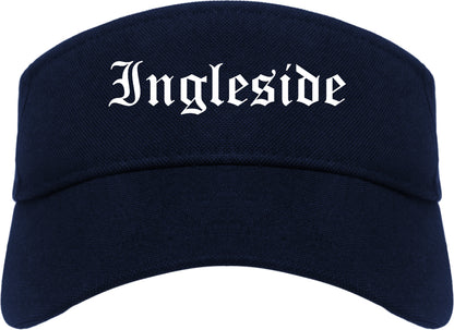 Ingleside Texas TX Old English Mens Visor Cap Hat Navy Blue