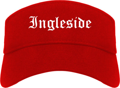 Ingleside Texas TX Old English Mens Visor Cap Hat Red