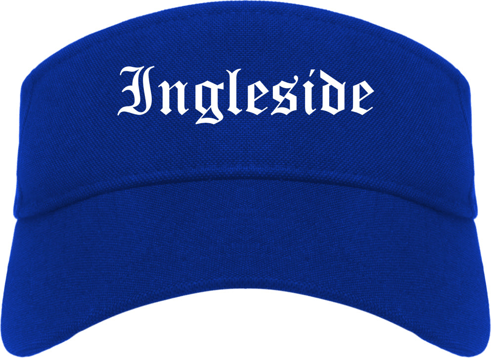 Ingleside Texas TX Old English Mens Visor Cap Hat Royal Blue