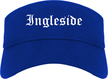 Ingleside Texas TX Old English Mens Visor Cap Hat Royal Blue