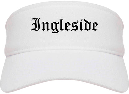 Ingleside Texas TX Old English Mens Visor Cap Hat White
