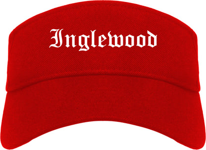 Inglewood California CA Old English Mens Visor Cap Hat Red