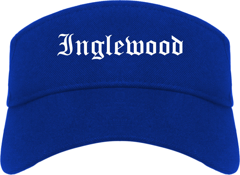 Inglewood California CA Old English Mens Visor Cap Hat Royal Blue