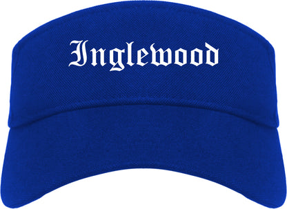 Inglewood California CA Old English Mens Visor Cap Hat Royal Blue