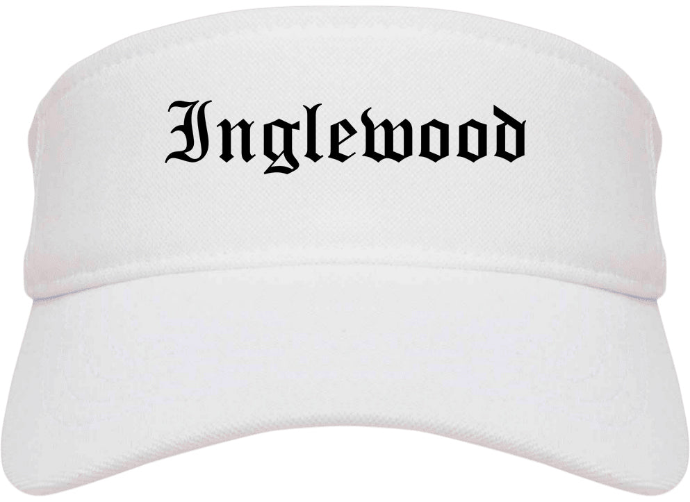 Inglewood California CA Old English Mens Visor Cap Hat White