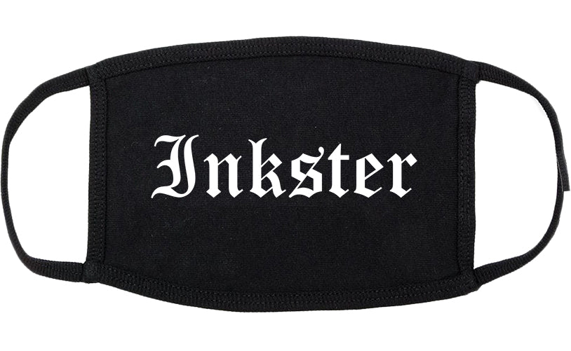 Inkster Michigan MI Old English Cotton Face Mask Black