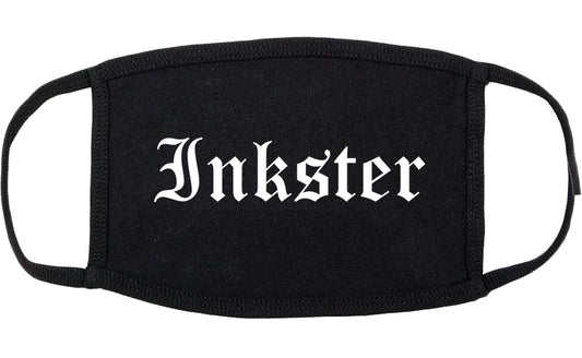 Inkster Michigan MI Old English Cotton Face Mask Black