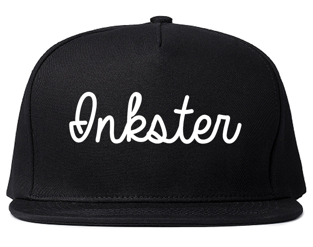 Inkster Michigan MI Script Mens Snapback Hat Black