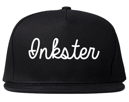 Inkster Michigan MI Script Mens Snapback Hat Black