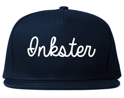 Inkster Michigan MI Script Mens Snapback Hat Navy Blue