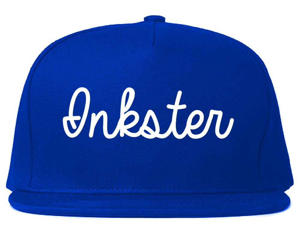 Inkster Michigan MI Script Mens Snapback Hat Royal Blue