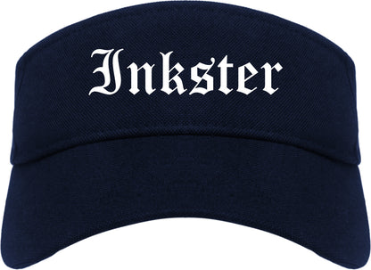 Inkster Michigan MI Old English Mens Visor Cap Hat Navy Blue
