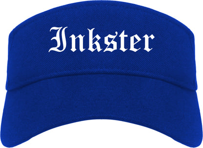 Inkster Michigan MI Old English Mens Visor Cap Hat Royal Blue