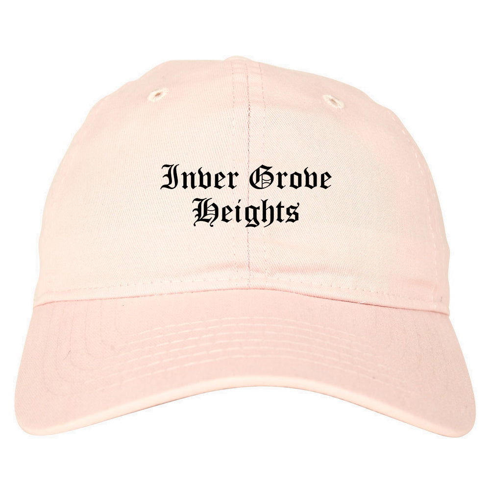 Inver Grove Heights Minnesota MN Old English Mens Dad Hat Baseball Cap Pink