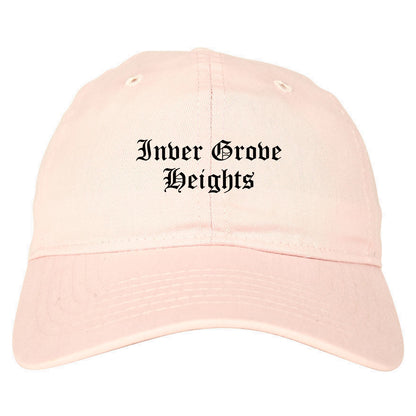 Inver Grove Heights Minnesota MN Old English Mens Dad Hat Baseball Cap Pink