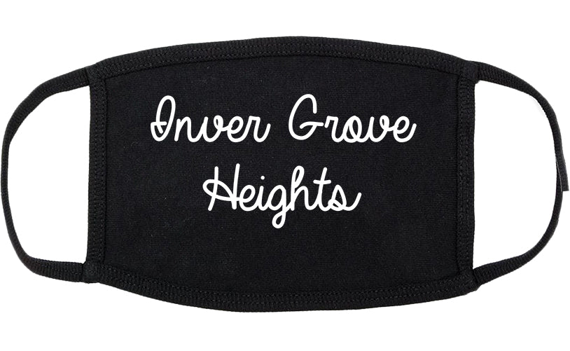Inver Grove Heights Minnesota MN Script Cotton Face Mask Black